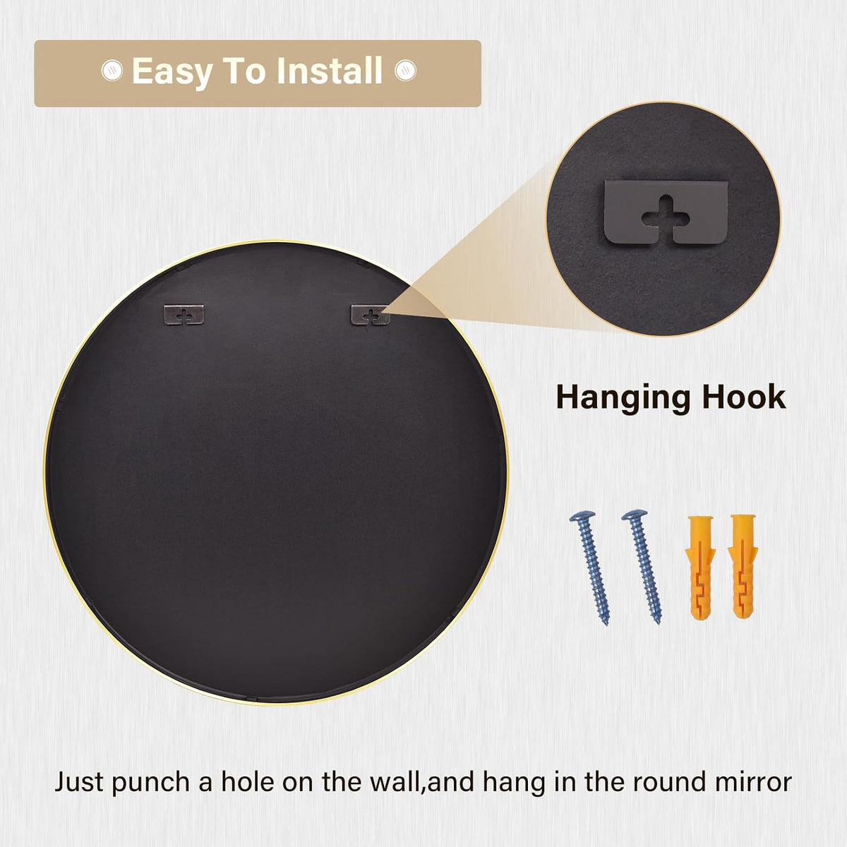 HARRITPURE Round Mirror 30 Gold Wall Mounted Circle Mirrors