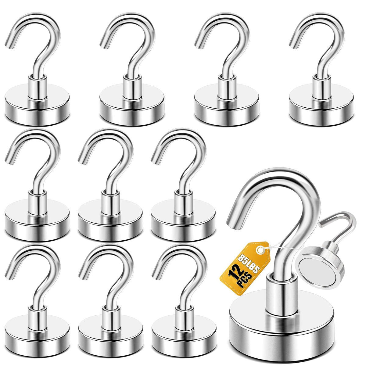 DIYMAG Magnetic Hooks 20pcs 30lbs+ Cruise Essentials 2026 Magnet Hook Black