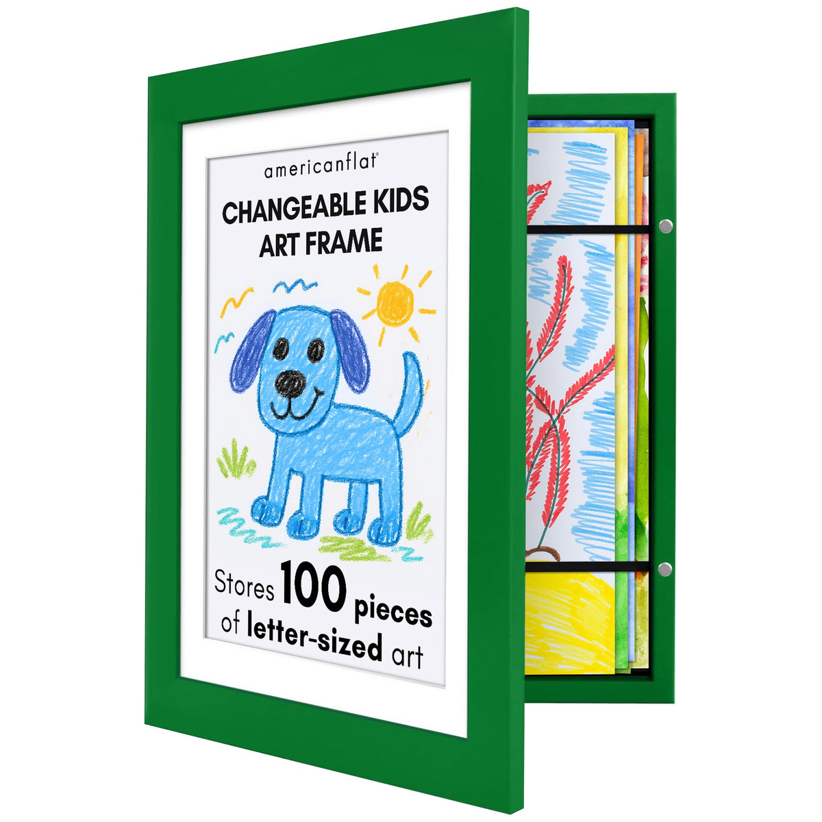 Americanflat 8.5x11 Changeable Kids Art Frame 2-Pack - Black
