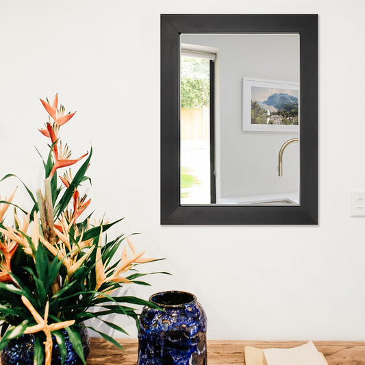 Ruomeng Wall Mirror Rectangle Decorative Mirror 12x16 Inch, Black
