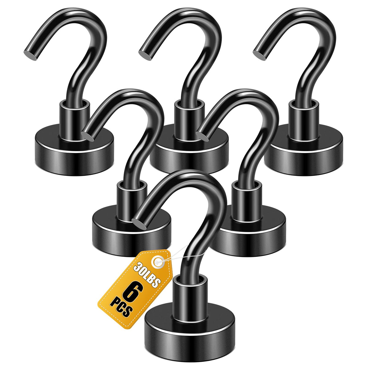 DIYMAG Magnetic Hooks 20pcs 30lbs+ Cruise Essentials 2026 Magnet Hook Black