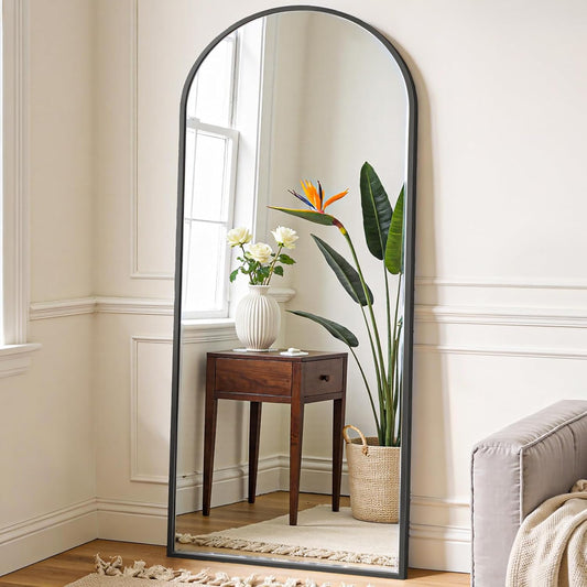 OLIXIS 64"x21.5" Arched Full Length Mirror with Stand, Body Mirror
