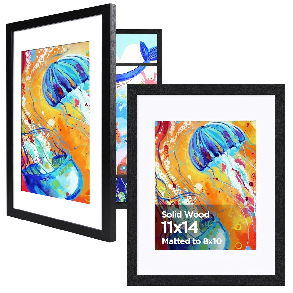 KINLINK 9x12 Kids Art Frame, Natural Artwork Frames 2 Pack