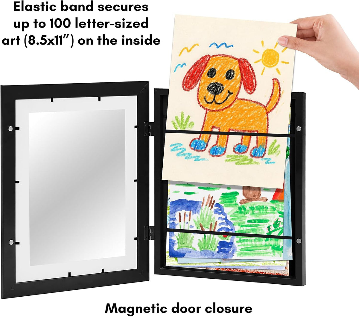 Americanflat 8.5x11 Changeable Kids Art Frame 2-Pack - Black
