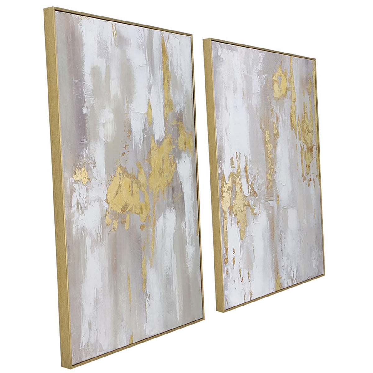 Zessonic Large Gold Abstract 3D Textured Hand-painted Wall Art, 24"x32"
