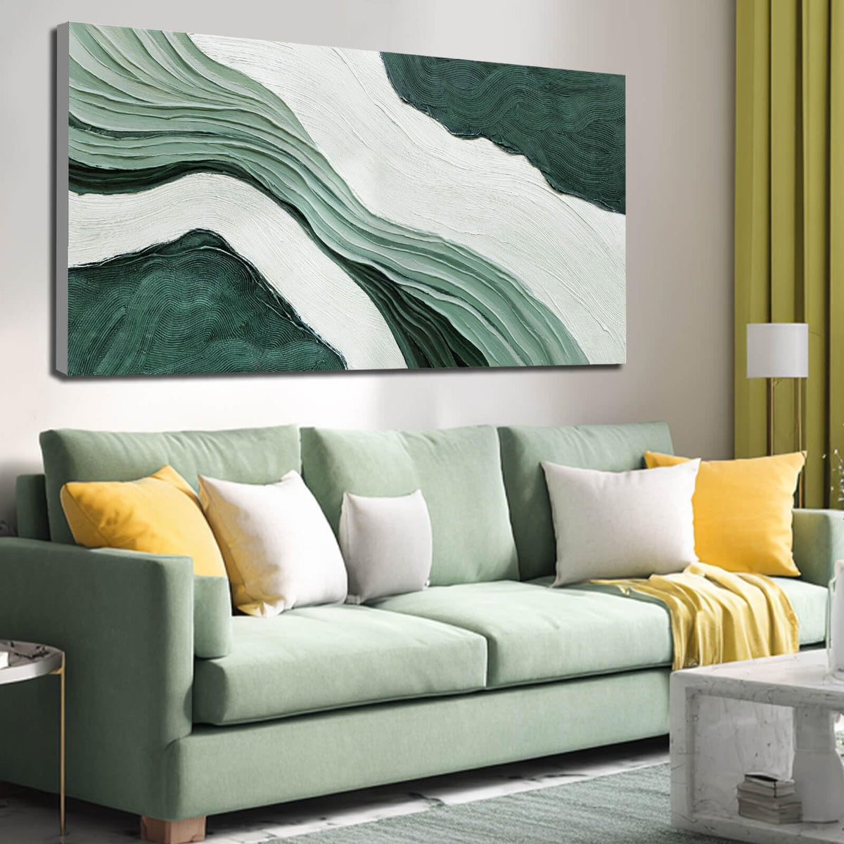 Framed Minimalist Wall Art Large Abstract Wall Decor White Artwork Gold Line Art for Bedroom Canvas Paintings for Living Room Office 29x58 Inch