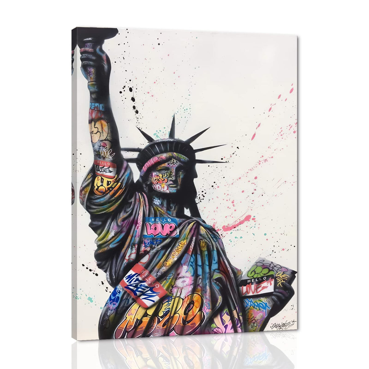 Banksy Wall Art Graffiti Street Giclee Canvas Paintings Poster and Prints Kid Wall Pictures girl Figure Street Picture Artwork Modern Framed Art for Home Wall Decor 24”Wx36”H