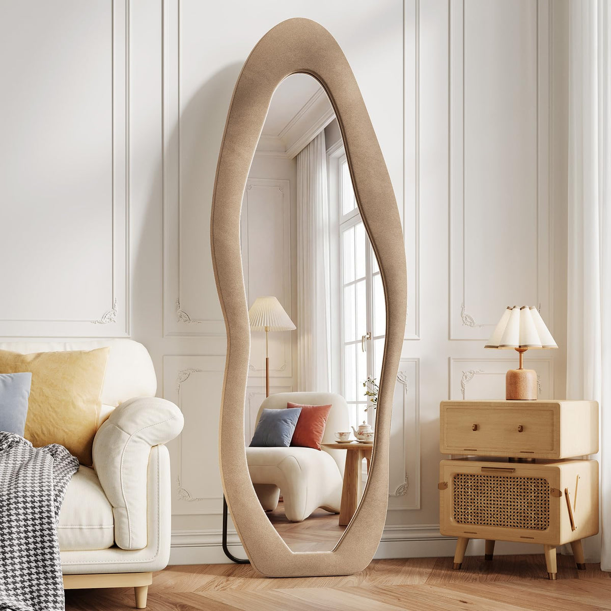Koonmi 71"x32" Arched Full Length Mirror, Floor Mirror with Stand
