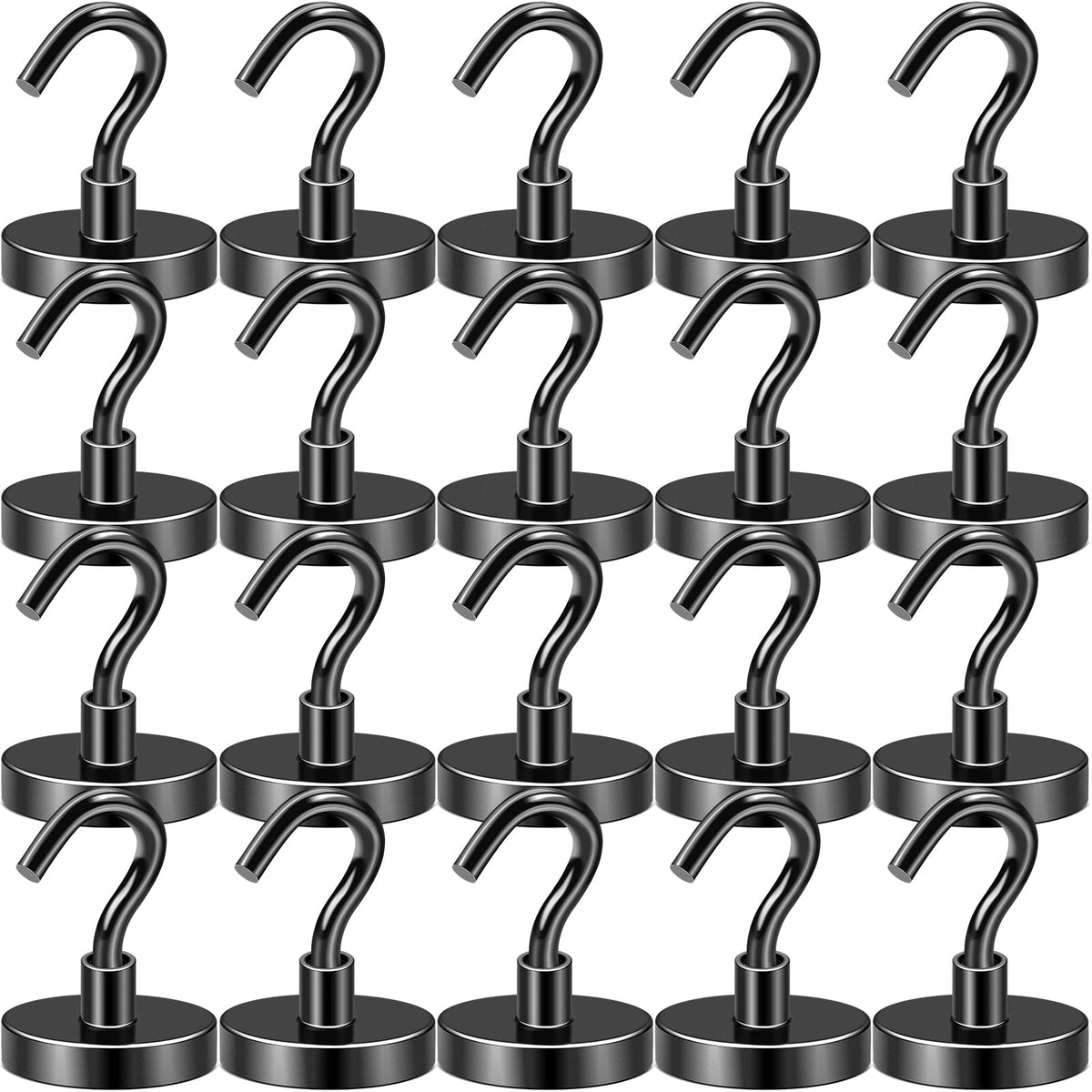 DIYMAG Magnetic Hooks 20pcs 30lbs+ Cruise Essentials 2026 Magnet Hook Black