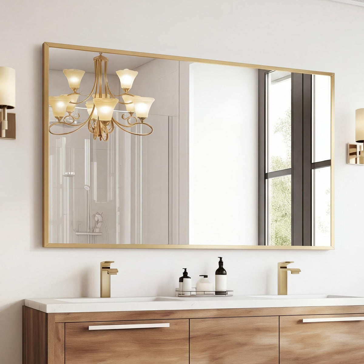 Sweetcrispy 24"x36" Arched Black Bathroom Mirrors for Wall
