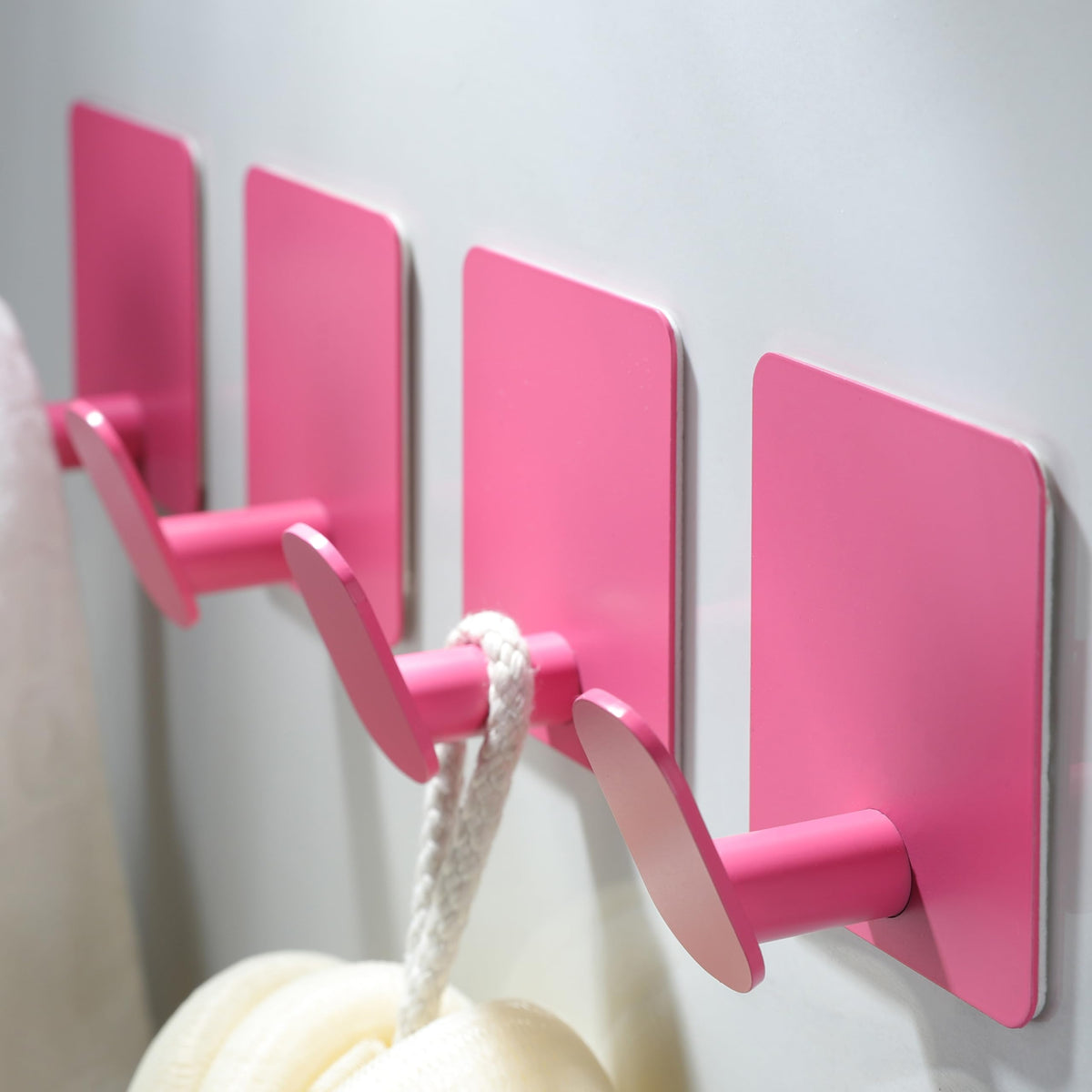 DELITON 26lb Heavy Duty Adhesive Towel Hooks, No-Damage 4 Pack Matte Black