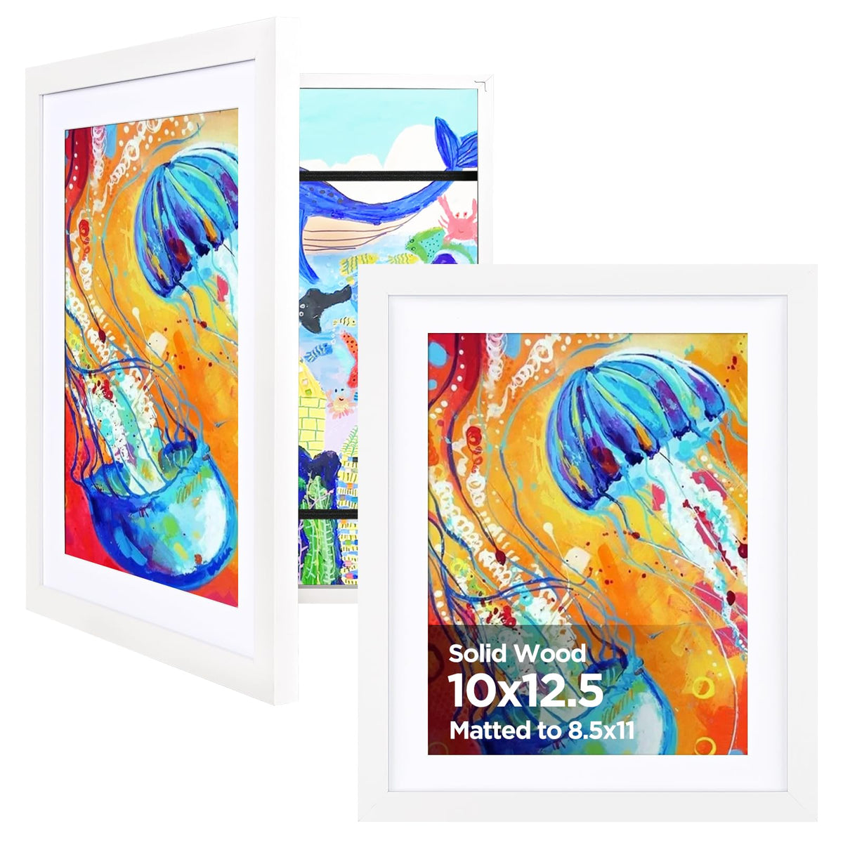 KINLINK 9x12 Kids Art Frame, Natural Artwork Frames 2 Pack