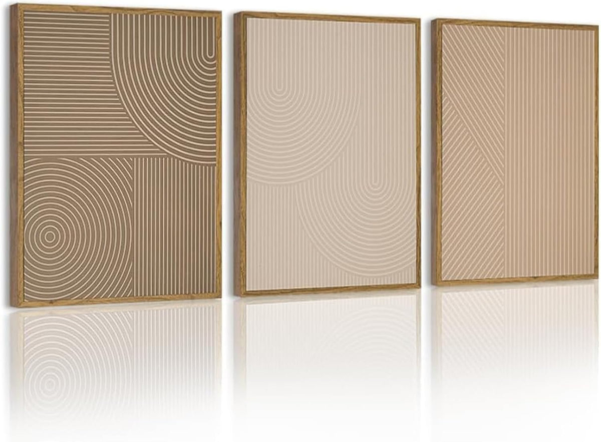 PHOPAGO Minimalist Abstract Framed Wall Art 11x14in Natural Framed