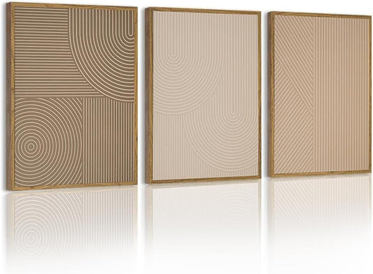 PHOPAGO Minimalist Abstract Framed Wall Art 11x14in Natural Framed
