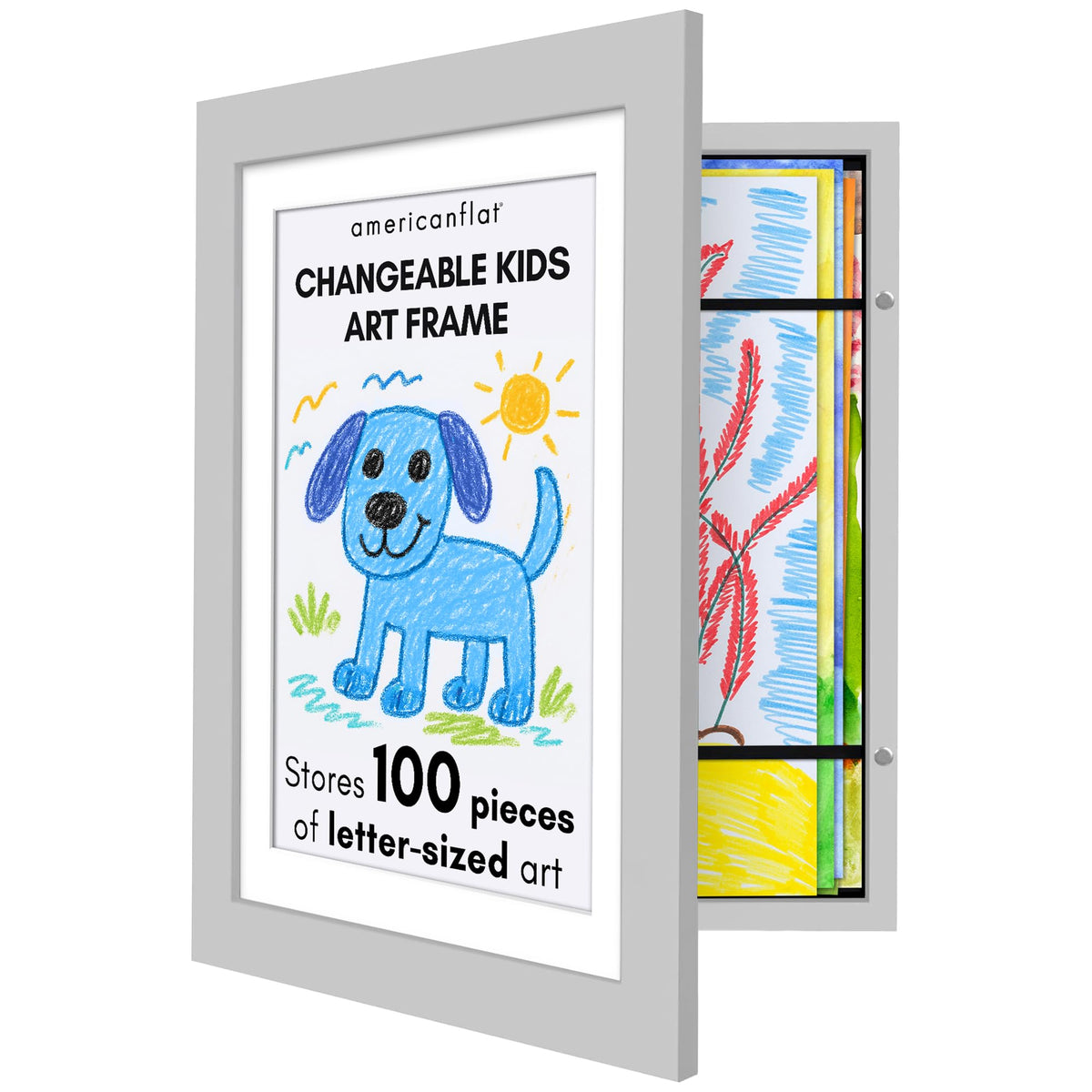 Americanflat 8.5x11 Changeable Kids Art Frame 2-Pack - Black
