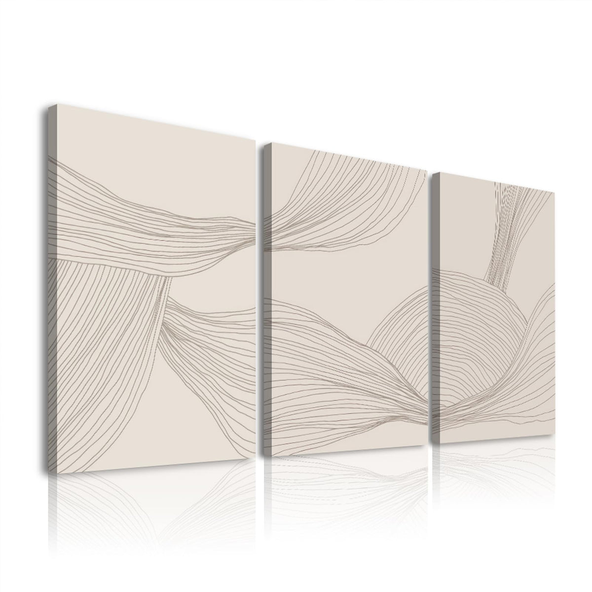 Sage Green Wall Art Set of 3,Abstract Green Wall Decor Living Room,Minimalist Modern Framed Wall Art Marble Line Beige Gold Green Canvas Artwork Paintings,Boho Room Decor,Bedroom Bathroom Office Artwork,12"x16"