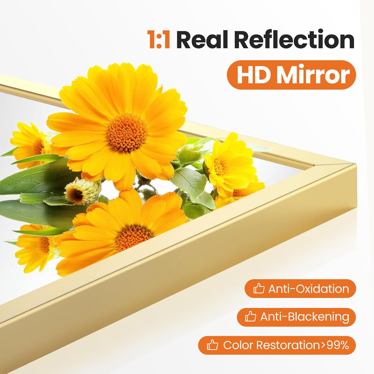 Sweetcrispy 24"x 36" Arched Gold Bathroom Mirrors for Wall