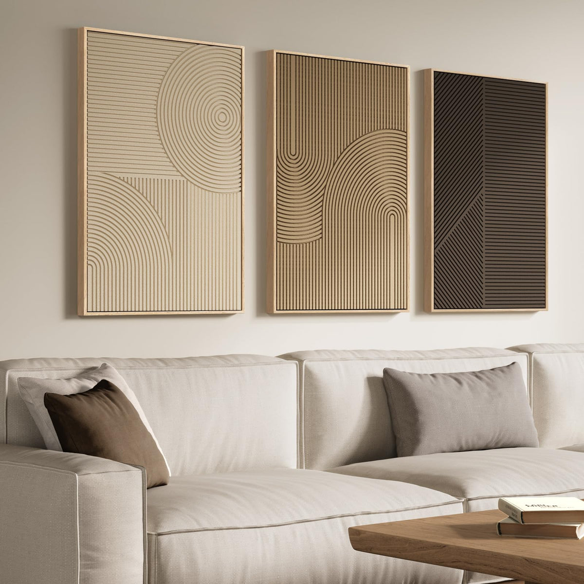 Large Framed Blue Abstract Wall Art for Living Room, Modern 3D Artwork