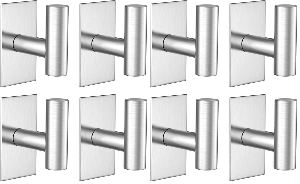VAEHOLD Wall Towel Hooks, Heavy Duty Sticky Holder Waterproof Towel Hooks for Hanging Coat, Clothes, Closet Hook Wall Mount for Kitchen (Black, 4 Pack)