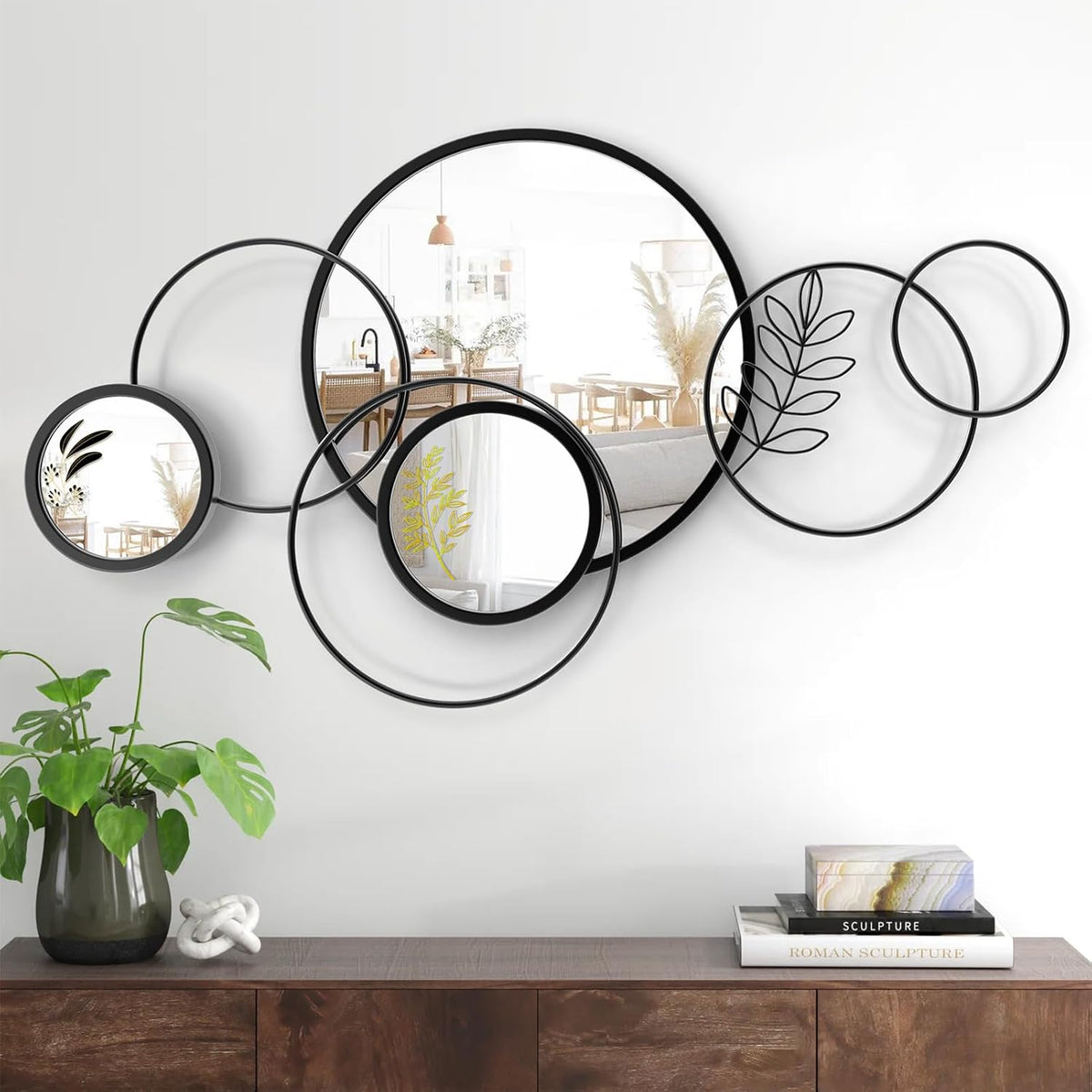 Wall Mirror Decorative, Round Decorative Mirror, Large Decor Metal Wall Art