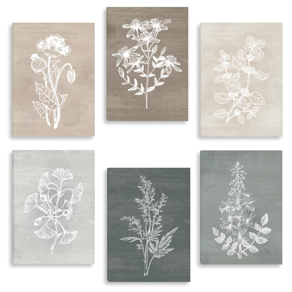 BINCUE Neutral Abstract Wall Art Beige Large Wall Decor Boho Mid Century Modern Artwork Art Print for Living Room Bedroom Office 24"x36" Set of 3 Gift