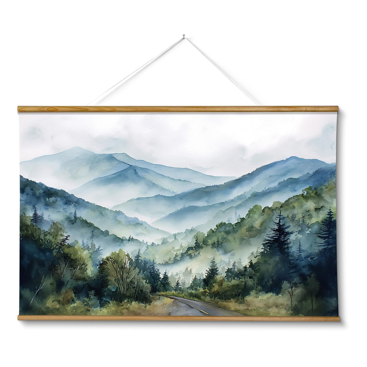 ARPEOTCY Extra Large Vintage Framed Wall Art, Fall Landscape Print, 36x54In