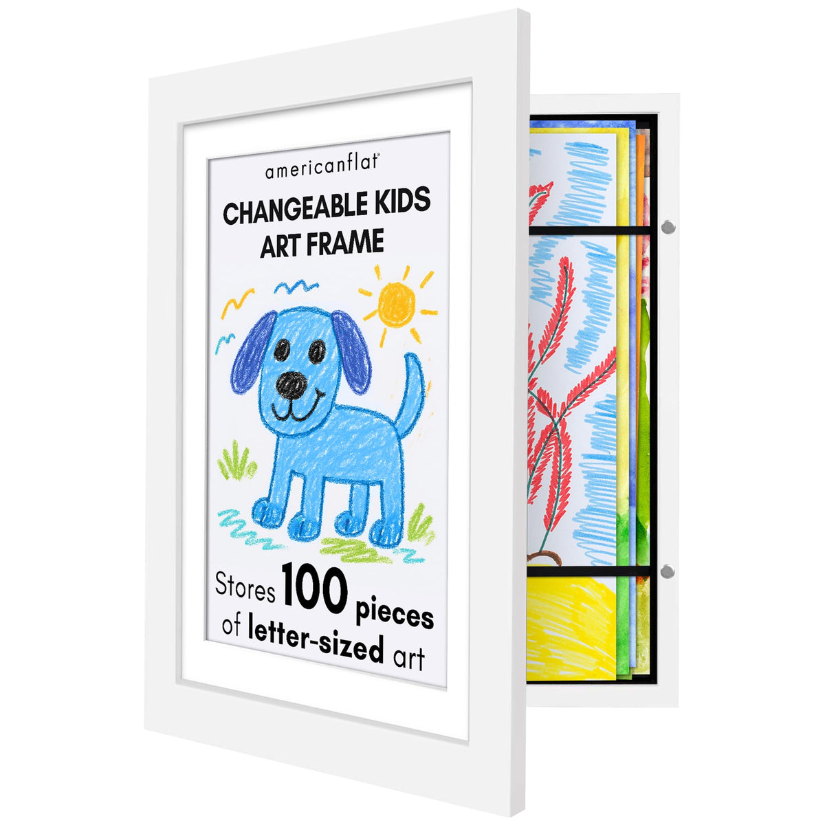 Americanflat 8.5x11 Changeable Kids Art Frame 2-Pack - Black