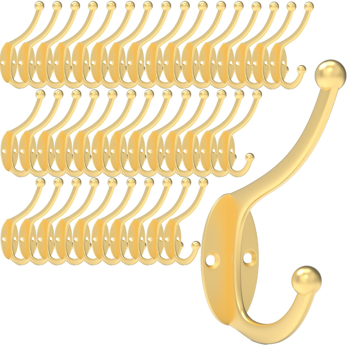 CBWLWJ 32 Pack Coat wall Hooks for Hanging, Durable Coat Hook Wall Mount, with Easy Installation Metal Closet Hooks, Living Rooms, Entrances, Bathrooms, Bedrooms(Black)