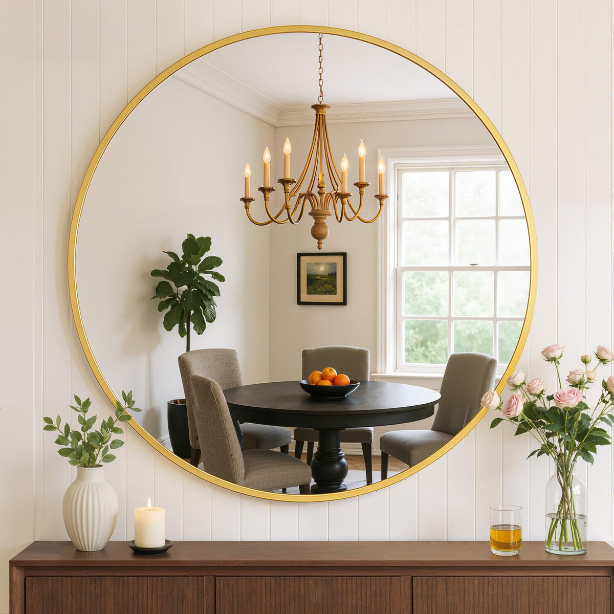 Bathroom Mirror for Wall, 24 Inch Round Mirrors