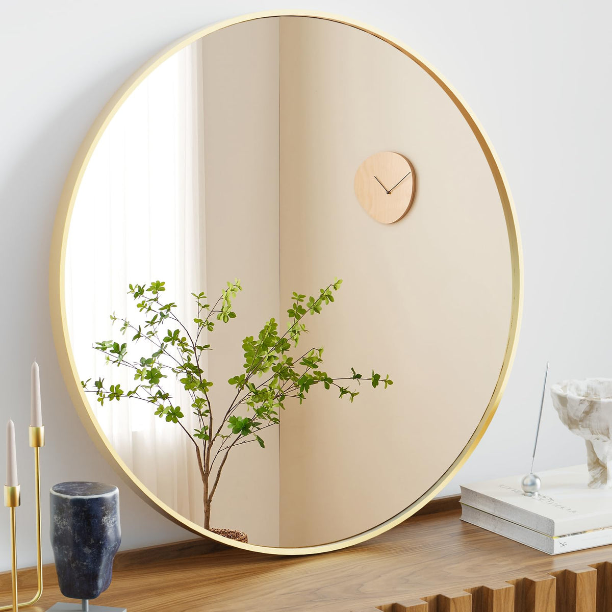 Sweetcrispy 24"x 36" Arched Gold Bathroom Mirrors for Wall