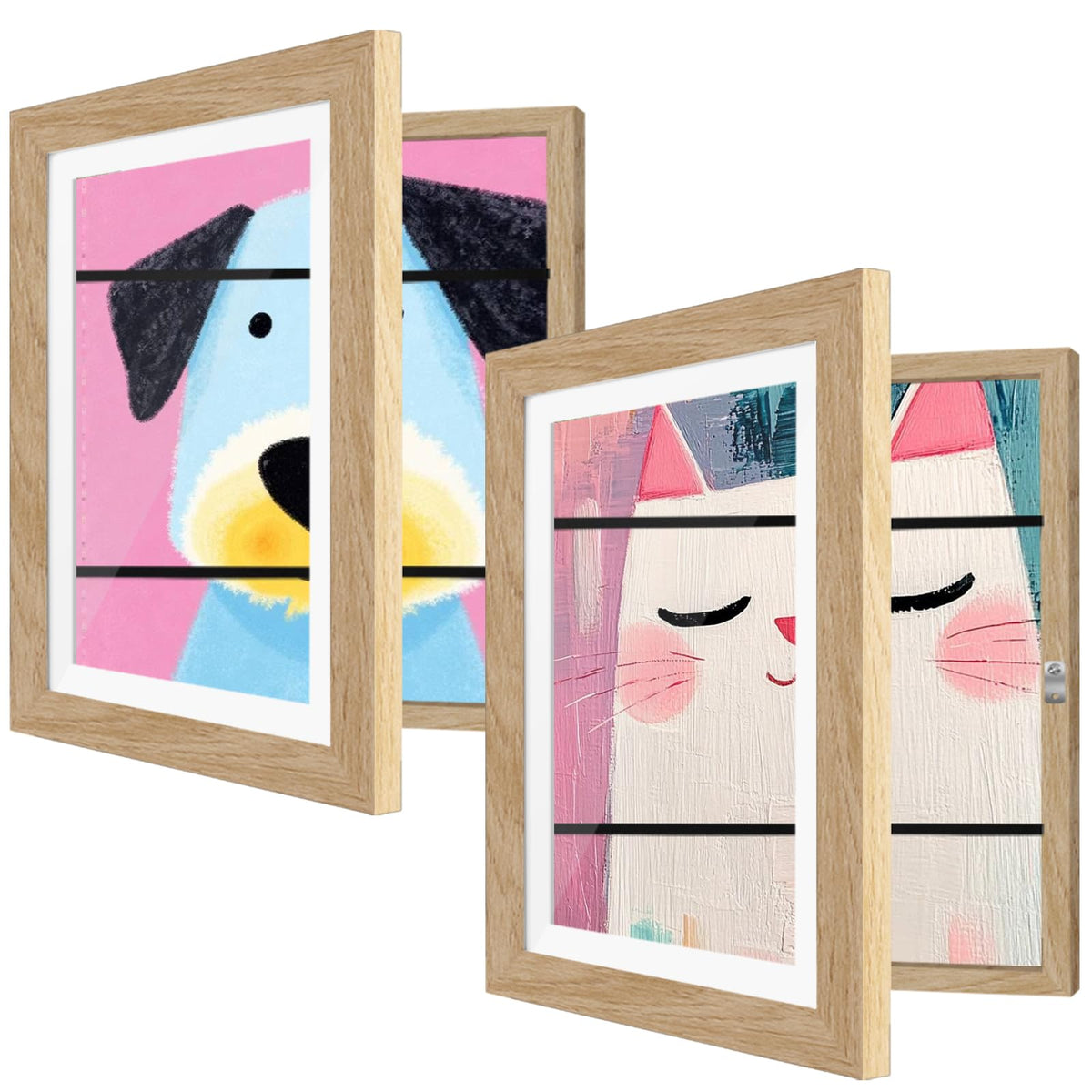 4 Pack Kids Artwork Frames Changeable 8.5 x 11 Inch Children Art Projects Kids Art Frames Front Opening Picture Display Frame, Black