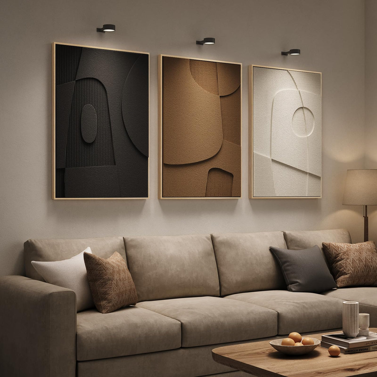 Large Framed Blue Abstract Wall Art for Living Room, Modern 3D Artwork