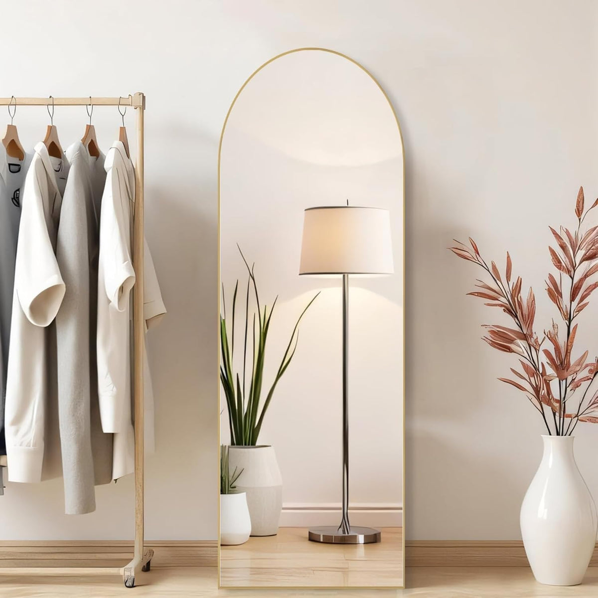 16"x59" Arched Mirror Full Length, Upgraded Body Wall Mirrors