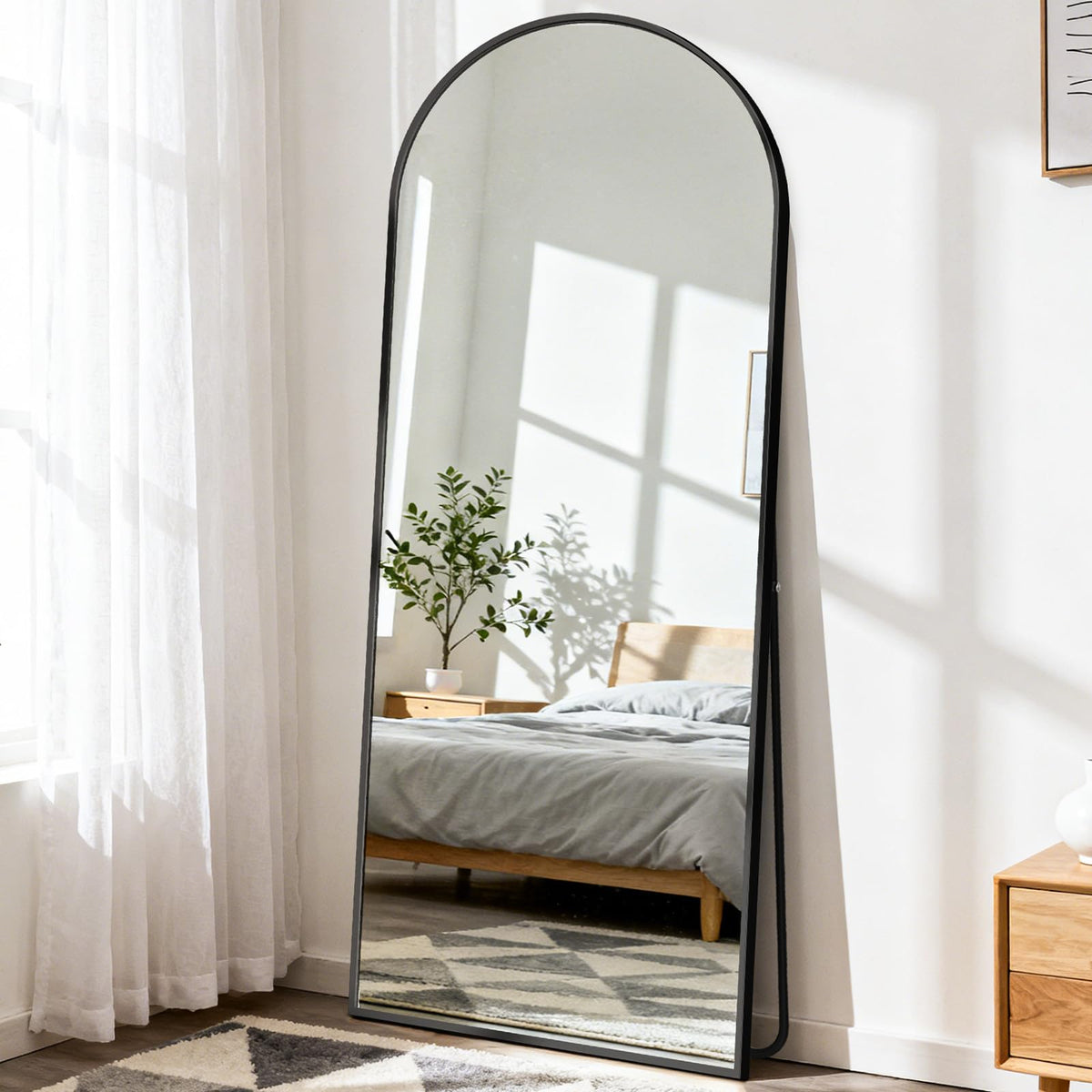 DUMOS 64"x21" Full Length Mirror with Stand, Full Body Floor Mirror