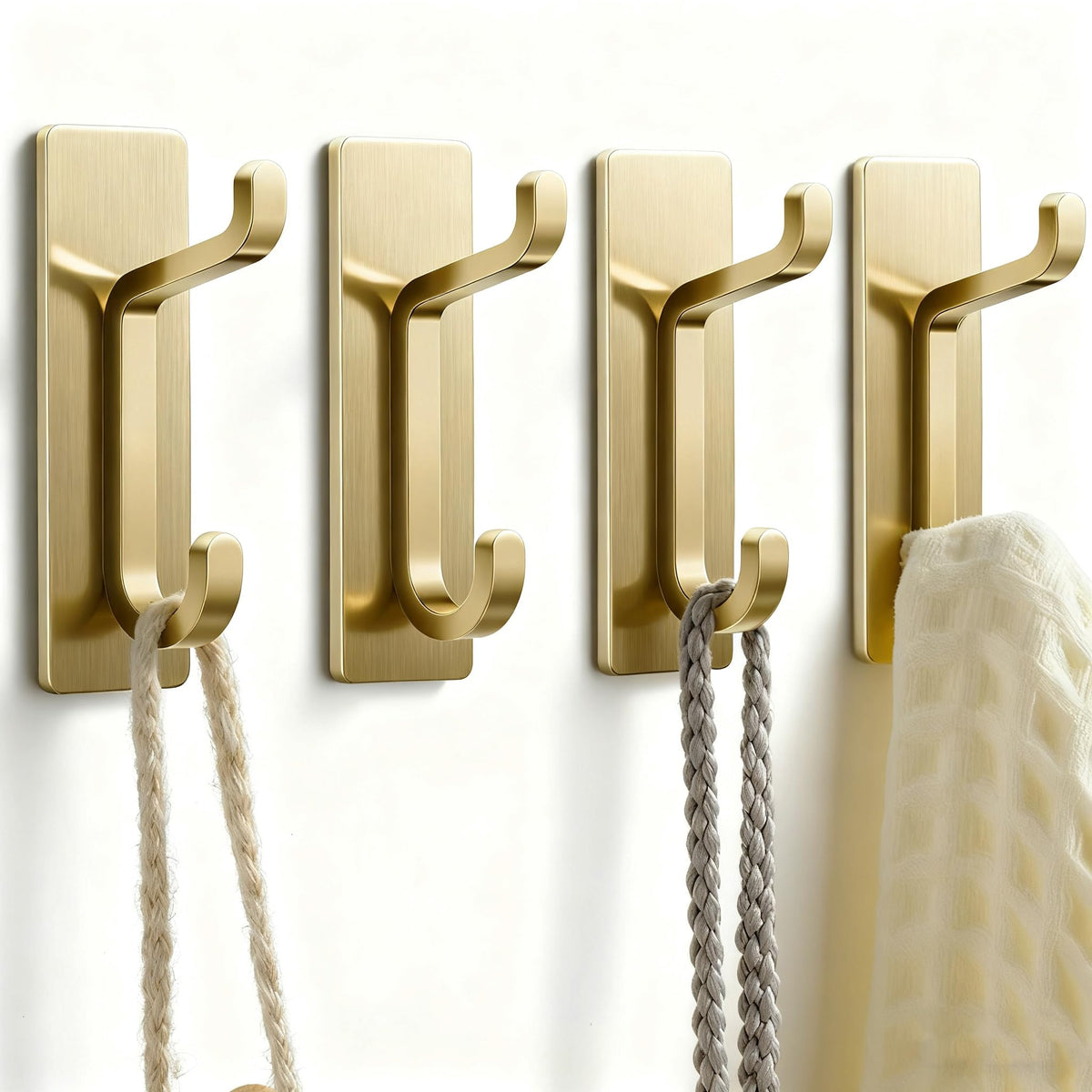 pickpiff 13LB Strong Stick-on Hooks for Coat & Towel, Black 6 Pack