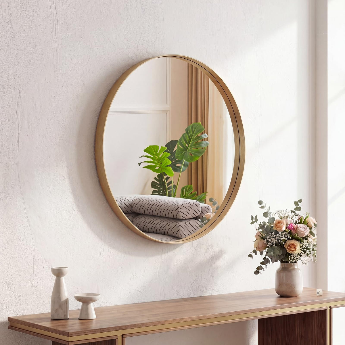 Sweetcrispy 26.5"x38" Arched Black Bathroom Mirrors for Wall, Bathroom Mirrors for Over Sink, Metal Framed with HD Shatter-Proof Glass for Entryway, Living Room, Bedroom, Home Decor