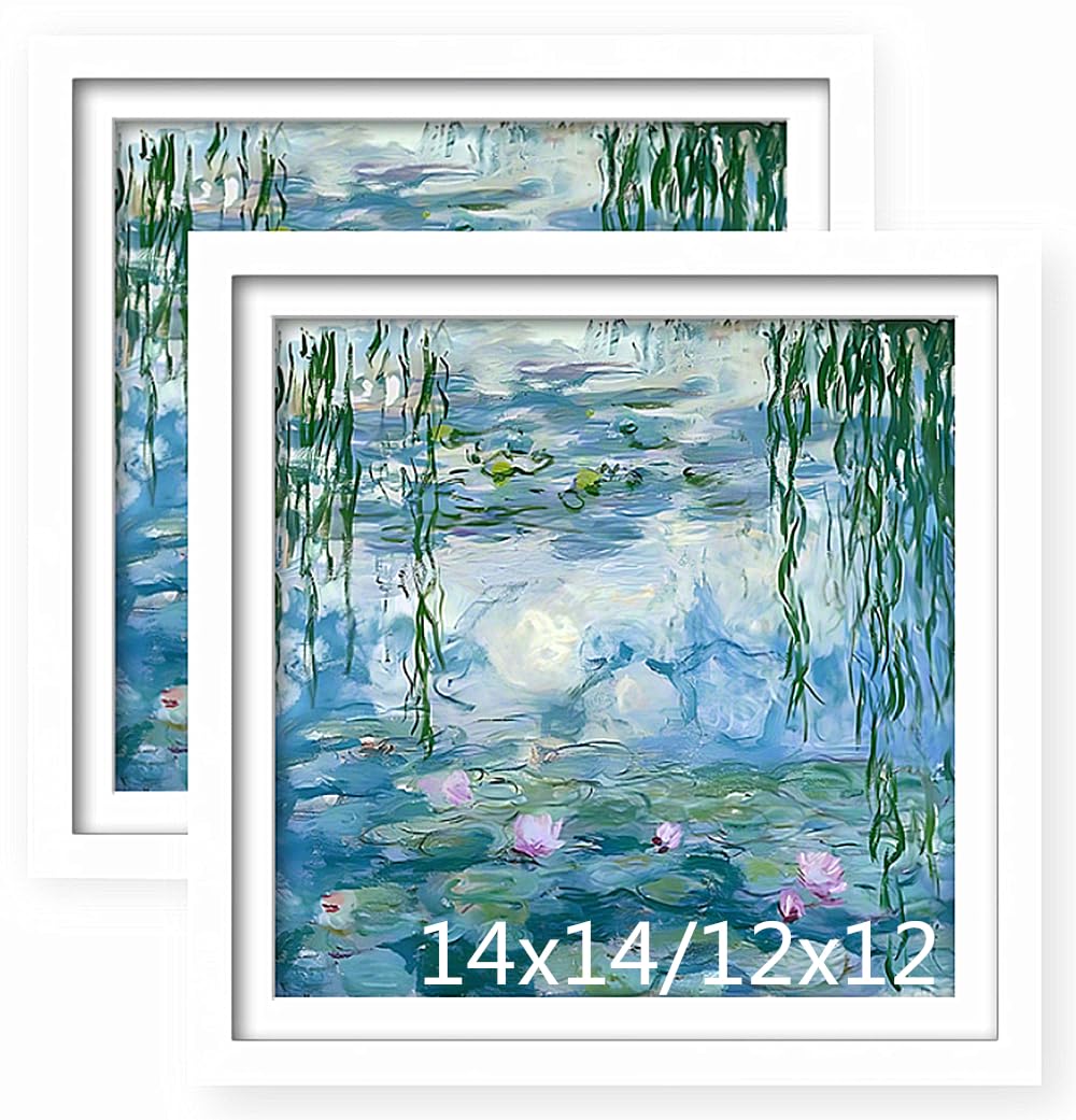 NIHO-JIUMA Diamond Art Wood Frame, 14X14 in / 35X35 cm, Black, 2-piece set