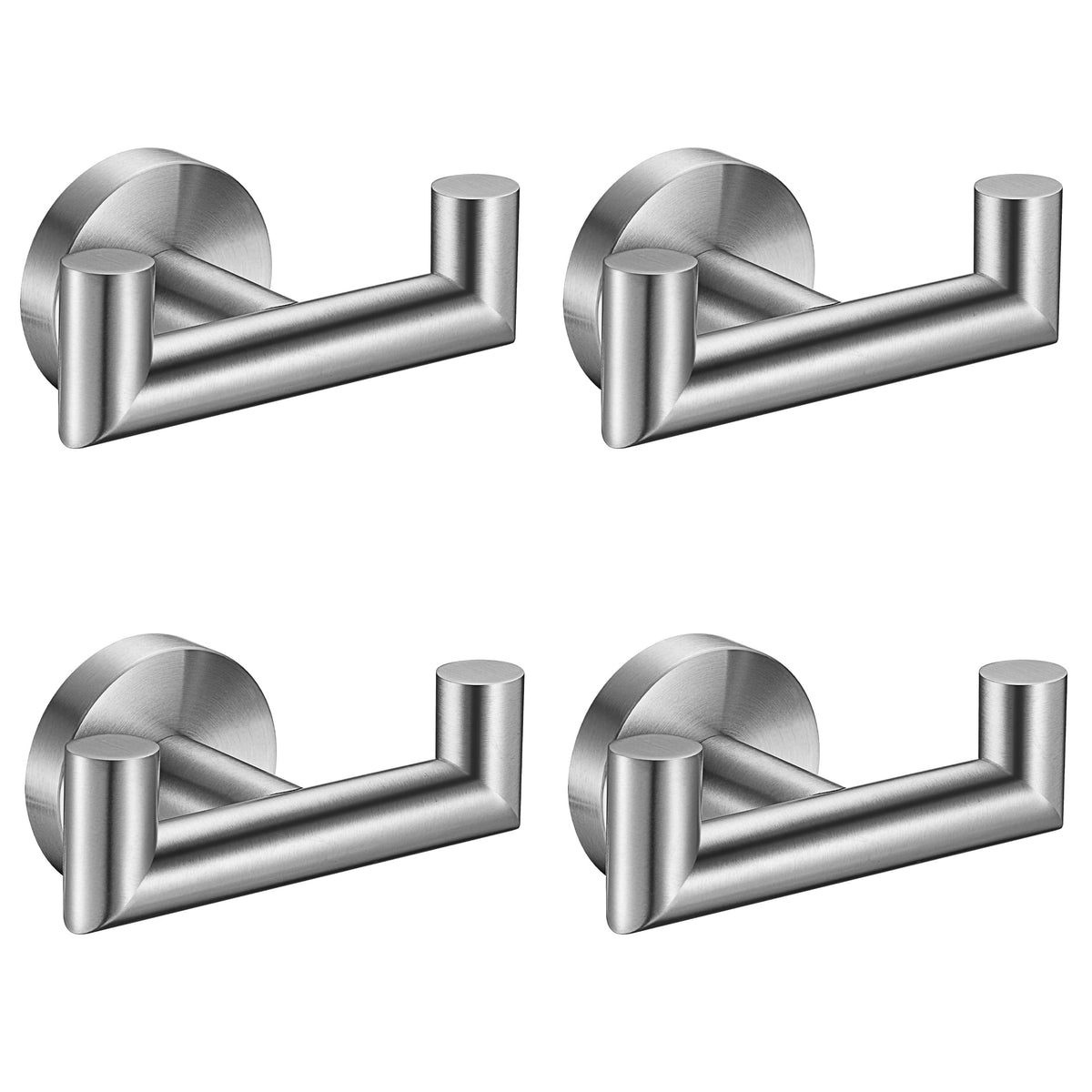 Towel Hooks for Bathrooms,Towel Hook for Kitchen Bathroom,SUS304 Stainless Steel Coat Hook,Heavy Duty Double Holder Robe Hooks for Hanging Towels,Coats,Sponges,Clothes,Wall Mount,Matte Black,2 Pack