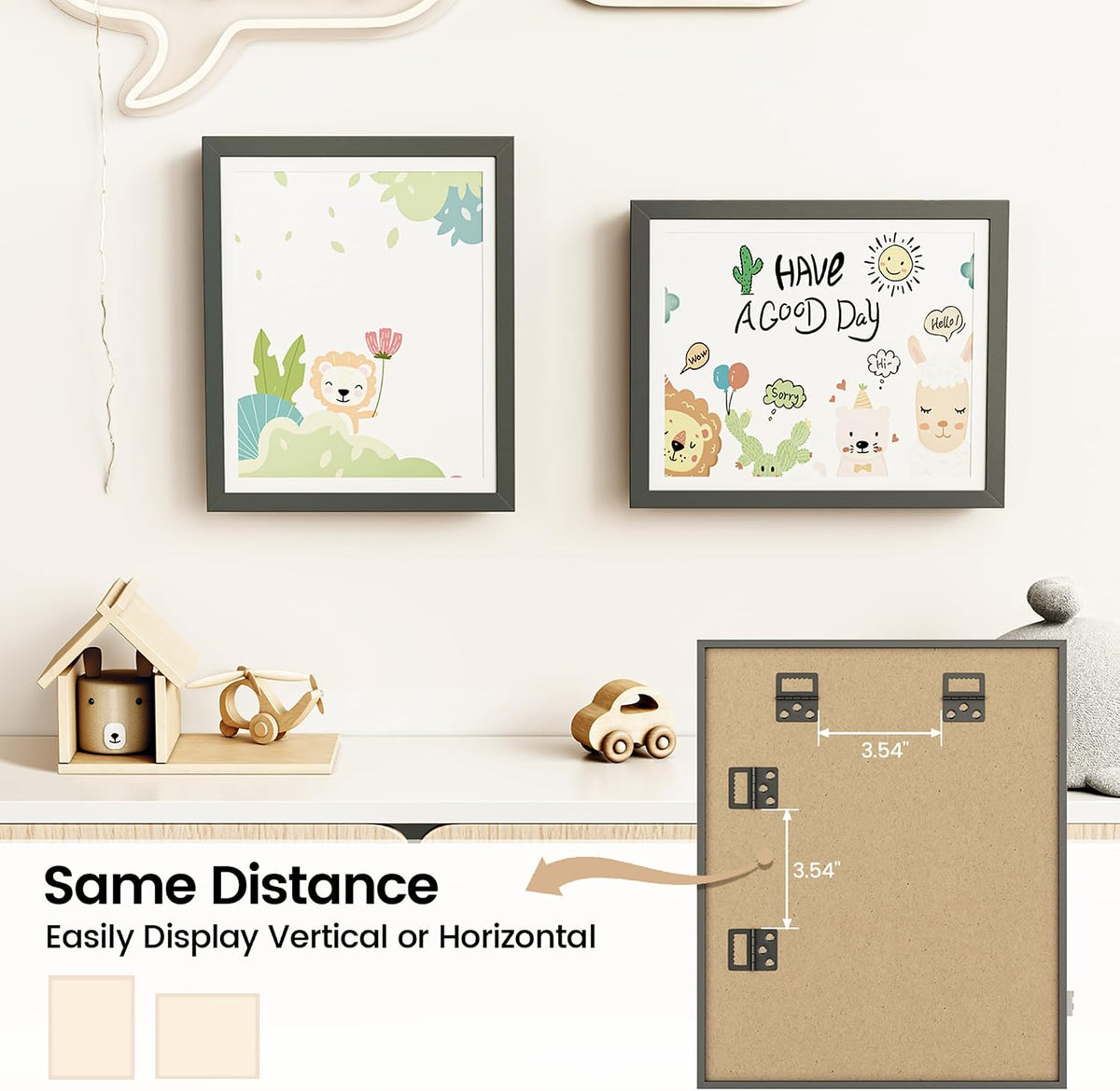 BAIJIALI Black Art Frames for Kids Artwork - Front Opening Holds 150 Drawings, 3D Crafts - 2 Packs 8.5x11 with mat or 9x12 without Mat
