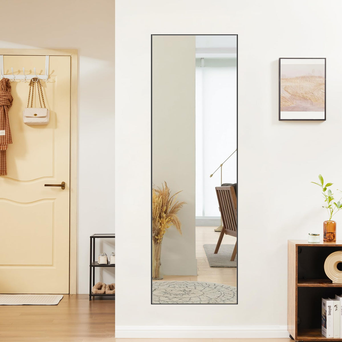 OLIXIS 64"x21.5" Arched Full Length Mirror with Stand, Body Mirror