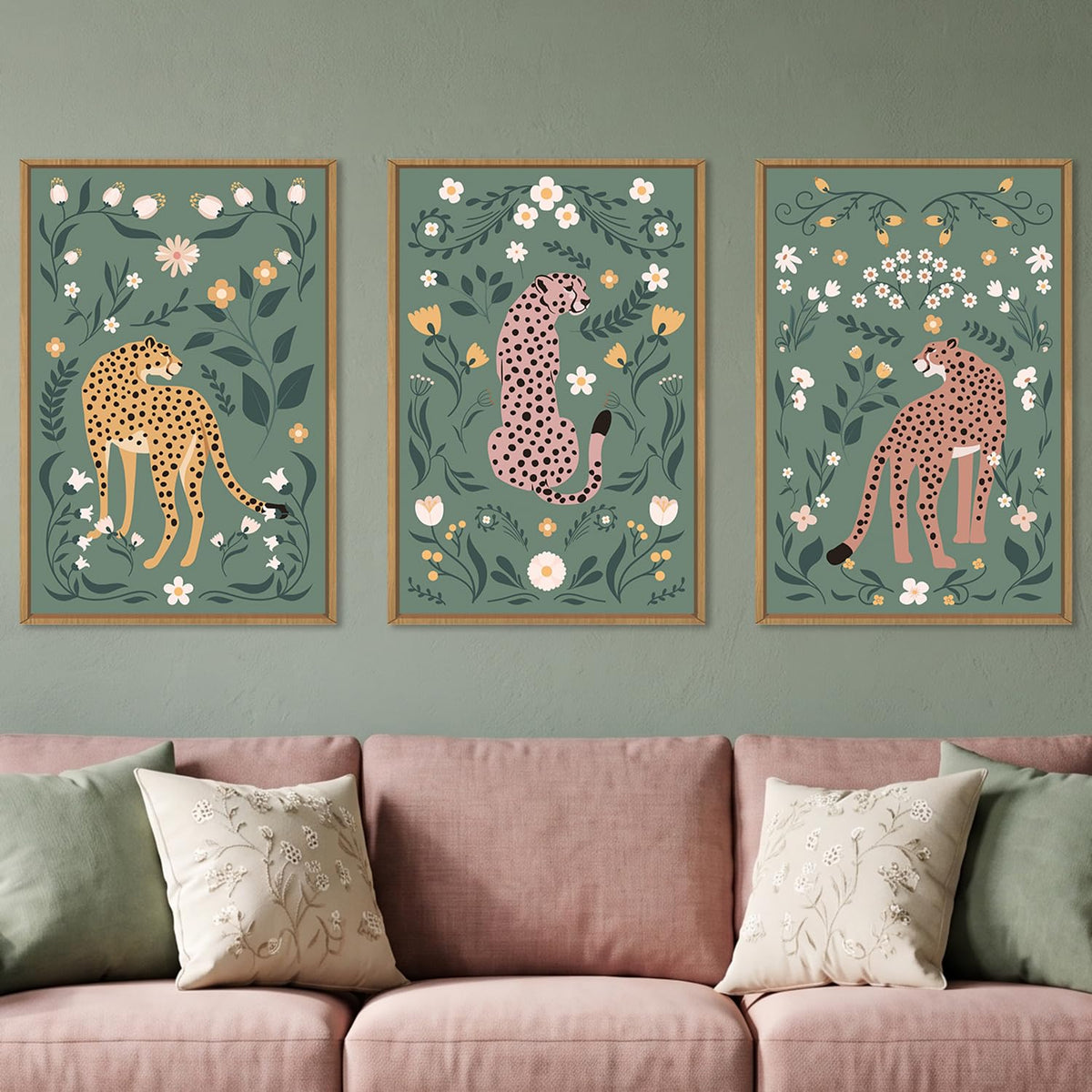 KAIRNE Neutral Abstrcat Landscape Framed Canvas Wall Art Set-40"x20"x1