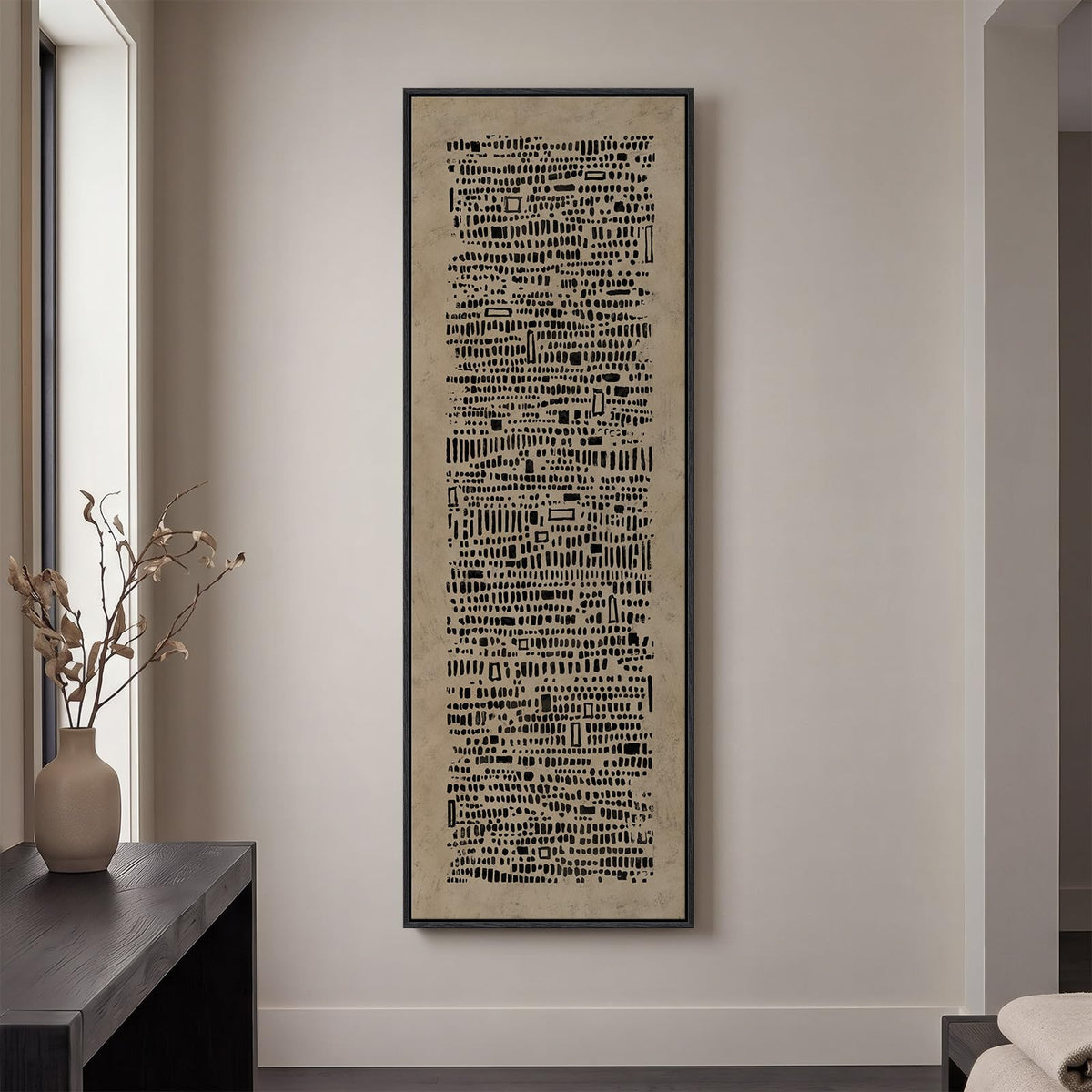 Extra Large Framed Brown Abstract Wall Art for Living Room, Vertical 40x60