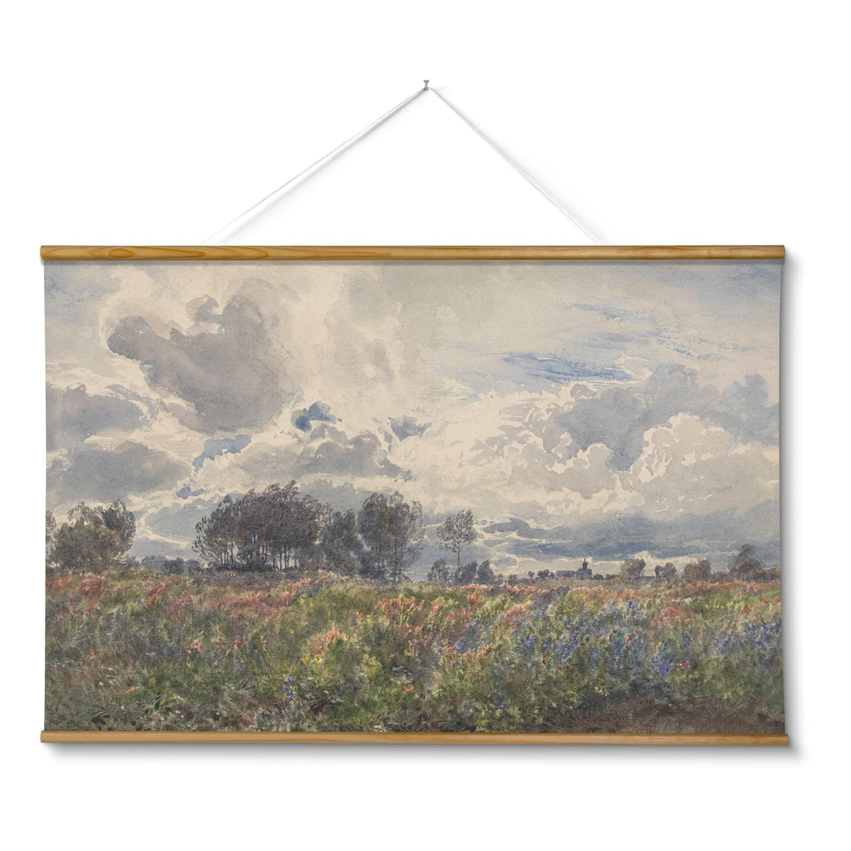 ARPEOTCY Extra Large Vintage Framed Wall Art, Fall Landscape Print, 36x54In