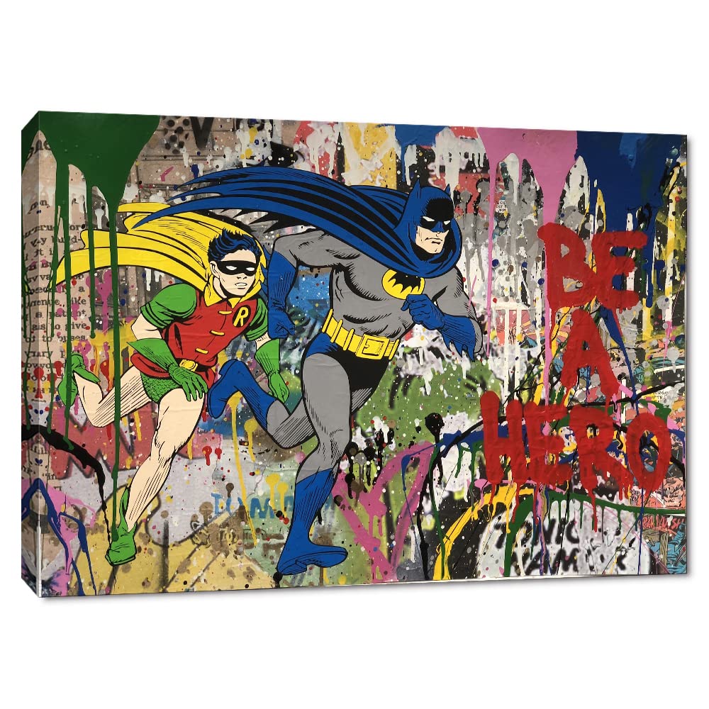 Banksy Wall Art Graffiti Street Giclee Canvas Paintings Poster and Prints Kid Wall Pictures girl Figure Street Picture Artwork Modern Framed Art for Home Wall Decor 24”Wx36”H