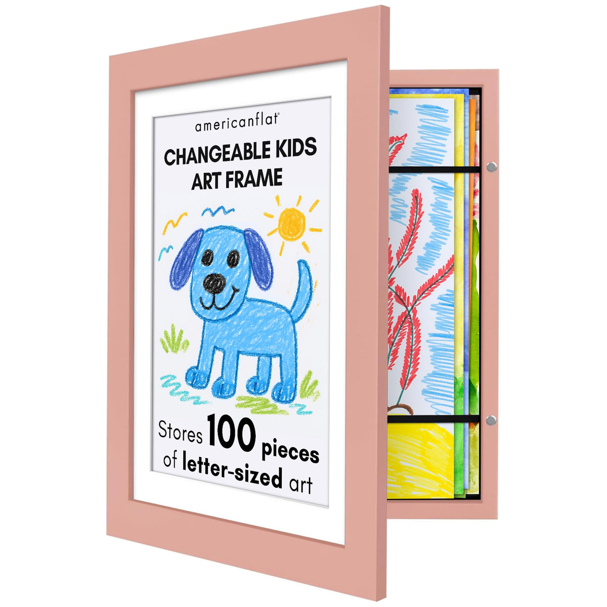 Americanflat 8.5x11 Changeable Kids Art Frame 2-Pack - Black