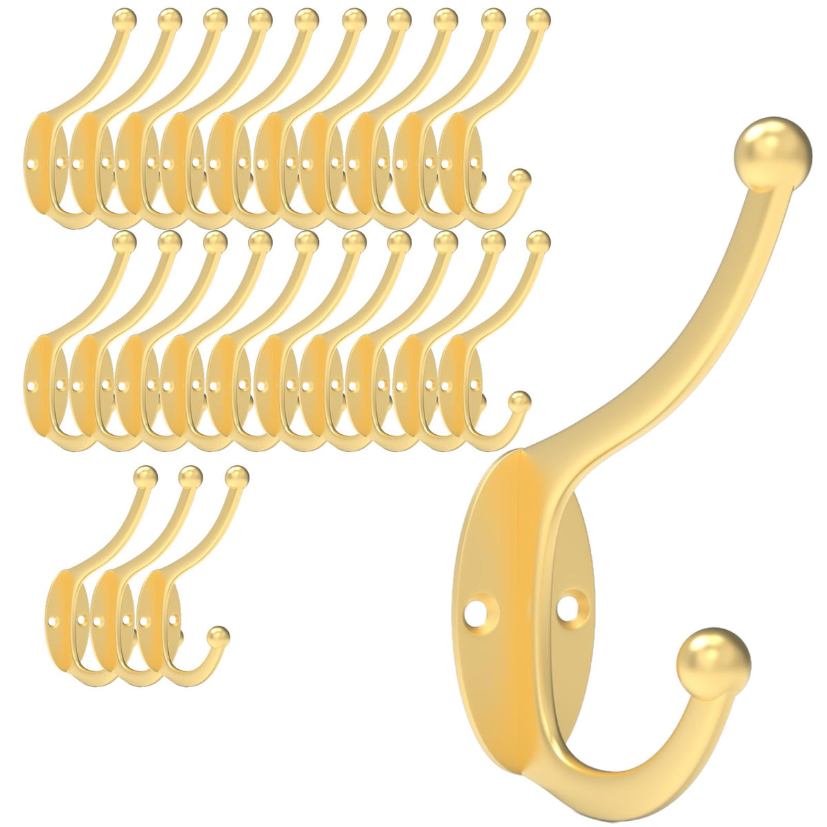 CBWLWJ 32 Pack Coat wall Hooks for Hanging, Durable Coat Hook Wall Mount, with Easy Installation Metal Closet Hooks, Living Rooms, Entrances, Bathrooms, Bedrooms(Black)