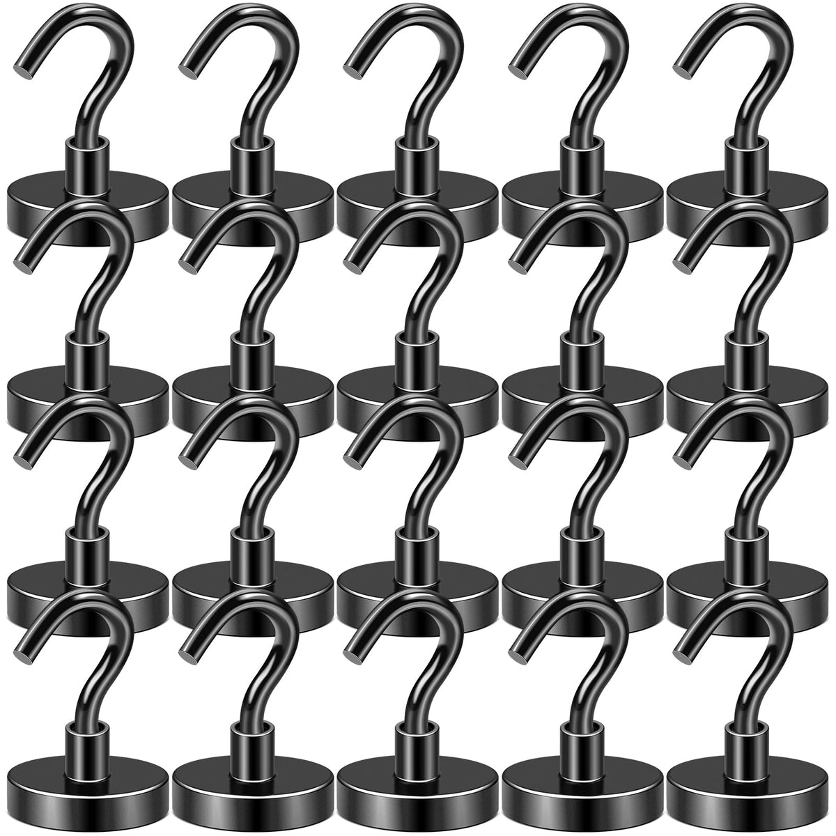 DIYMAG Magnetic Hooks 20pcs 30lbs+ Cruise Essentials 2026 Magnet Hook Black