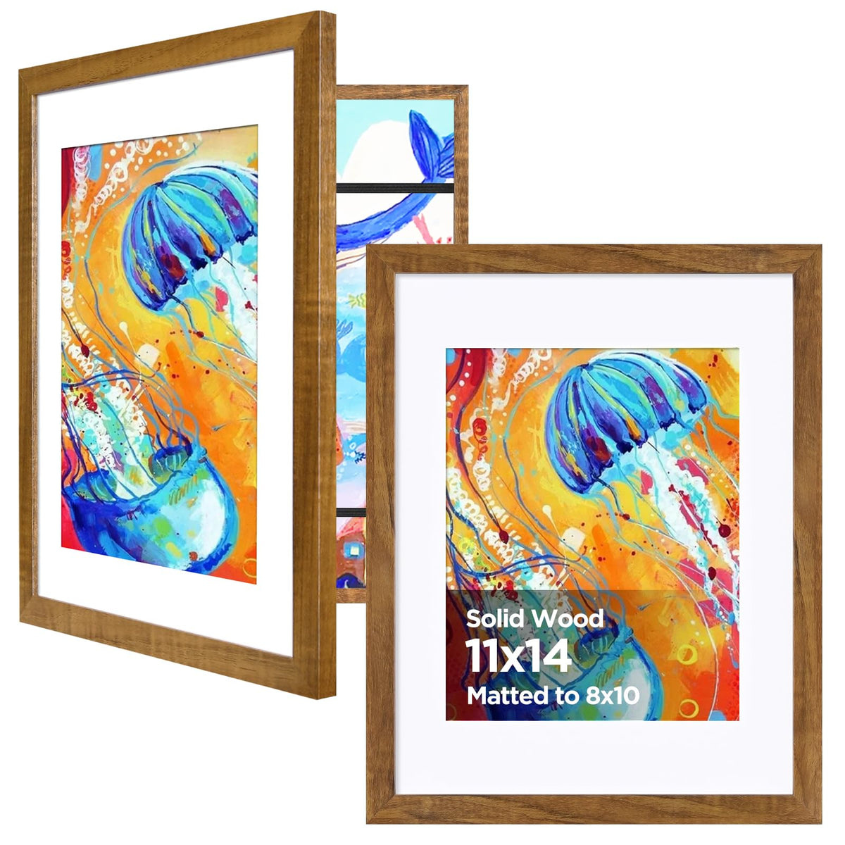KINLINK 9x12 Kids Art Frame, Natural Artwork Frames 2 Pack