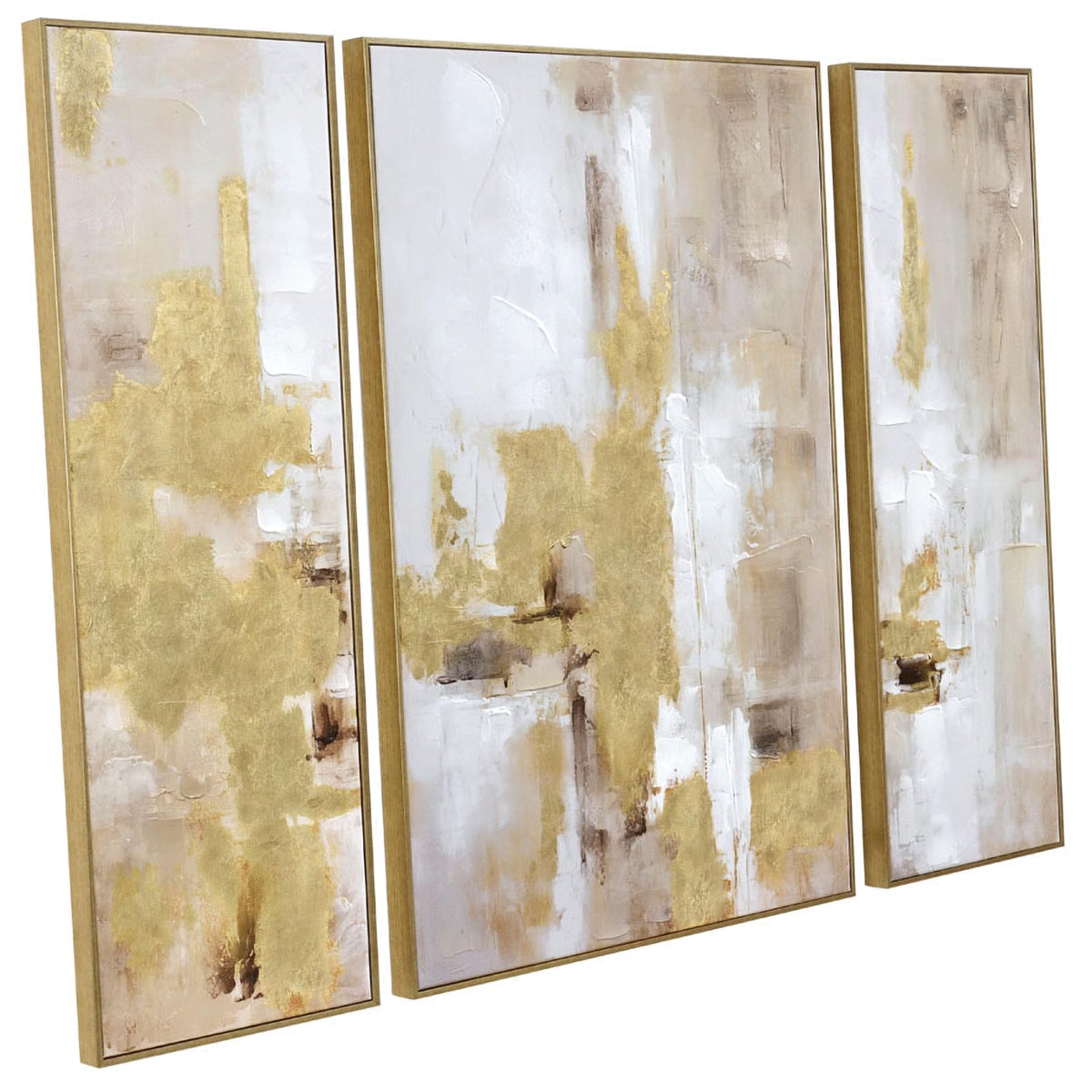 Zessonic Large Gold Abstract 3D Textured Hand-painted Wall Art, 24"x32"