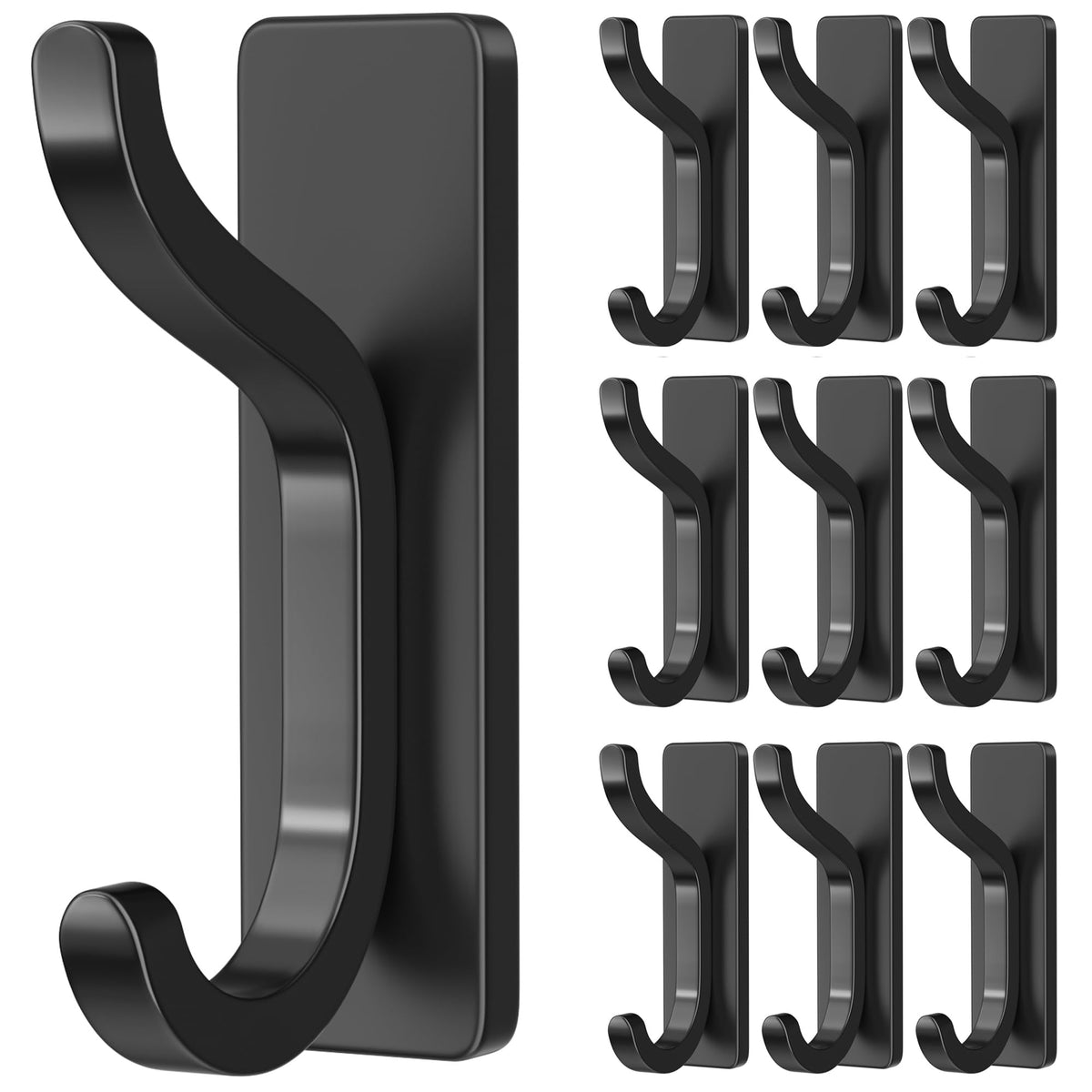 Adhesive Wall Hooks for Towel/Coat,13Lb Strong Stick-On Hooks, Gold 4 Pack